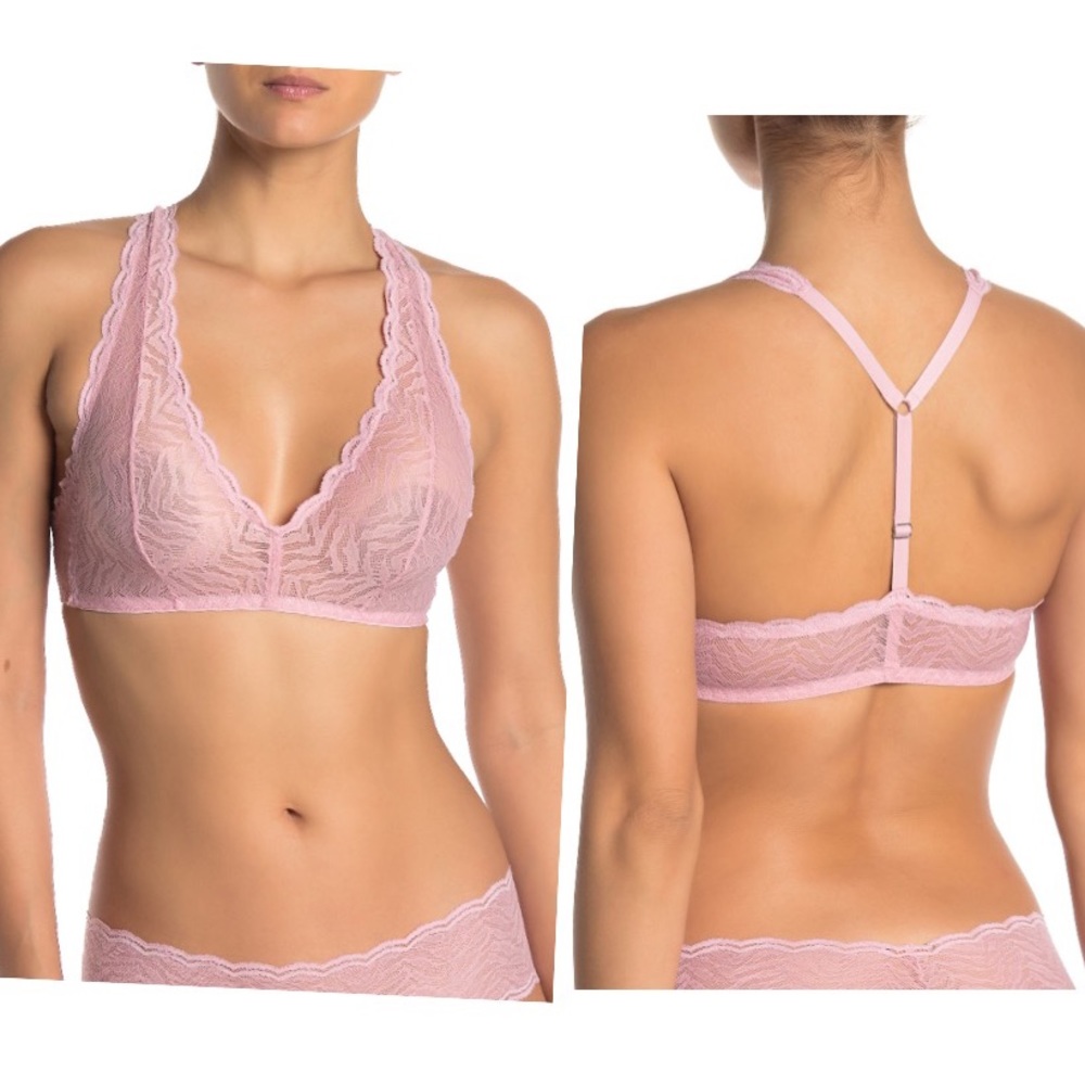 Cosabella Sweet Treats Zebra Racerback Bralette In Rose Gray